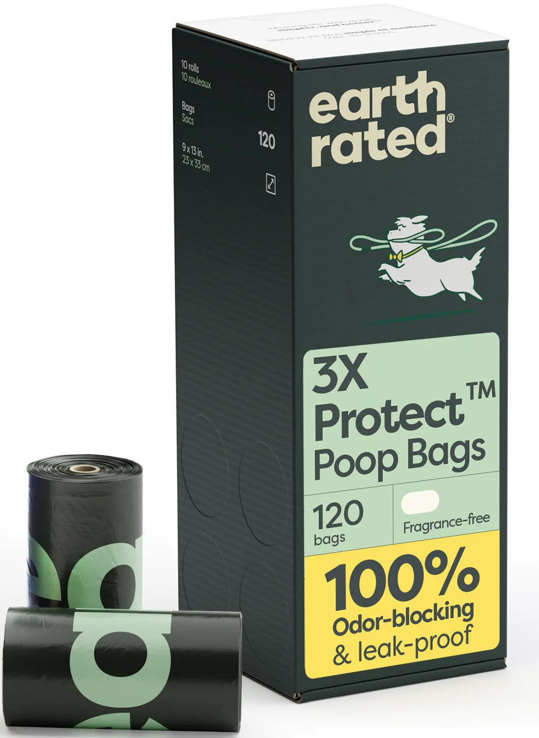 Odor-Blocking Dog Poop Bags Refill Rolls with 3X Protect Technology