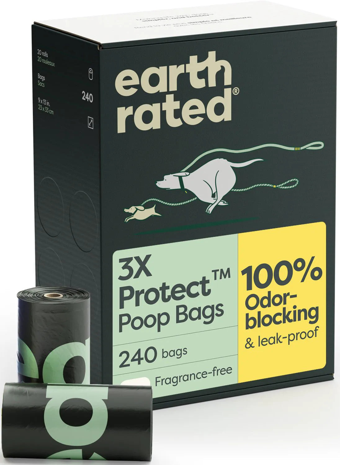 Odor-Blocking Dog Poop Bags Refill Rolls with 3X Protect Technology