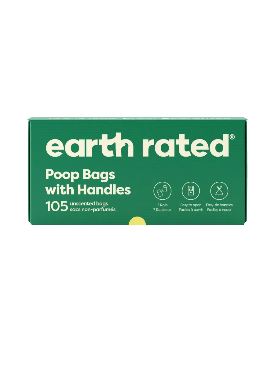 Dog Poop Bags with Handles on a Roll