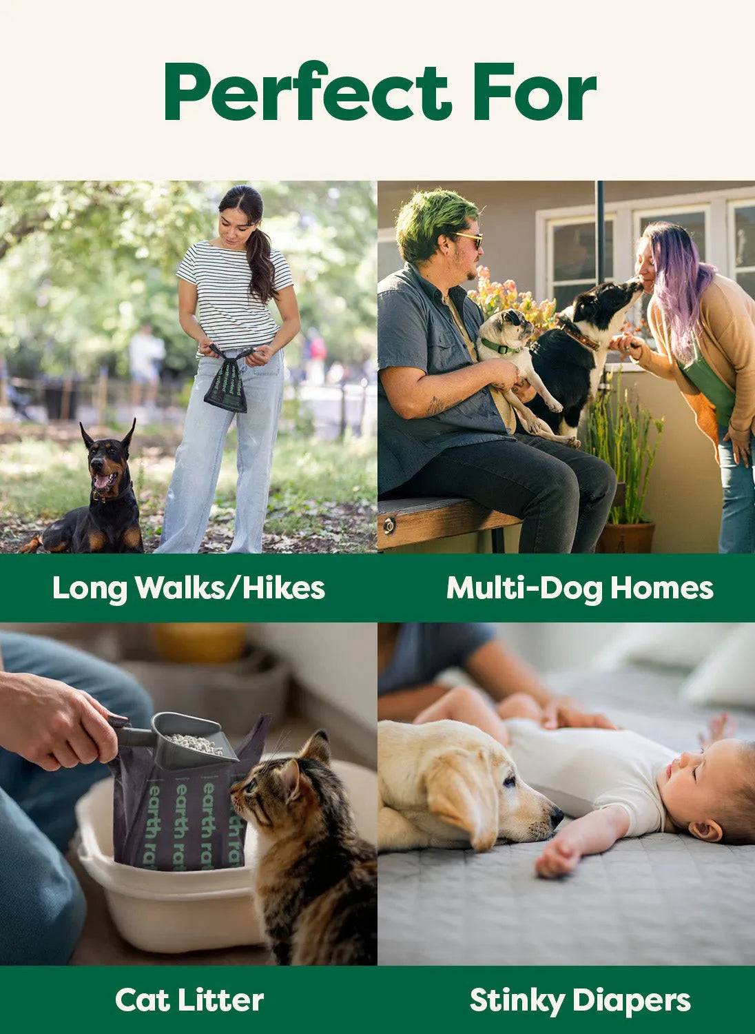 Odor-Blocking Dog Poop Bags Refill Rolls with 3X Protect Technology