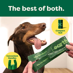 Dog Poop Bags with Handles on a Roll