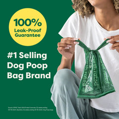 Dog Poop Bags with Handles on a Roll