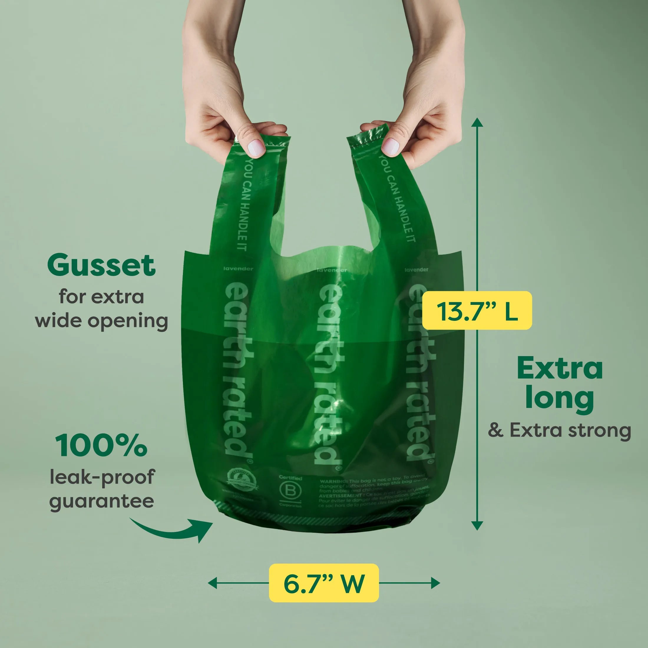Dog Poop Bags with Handles on a Roll