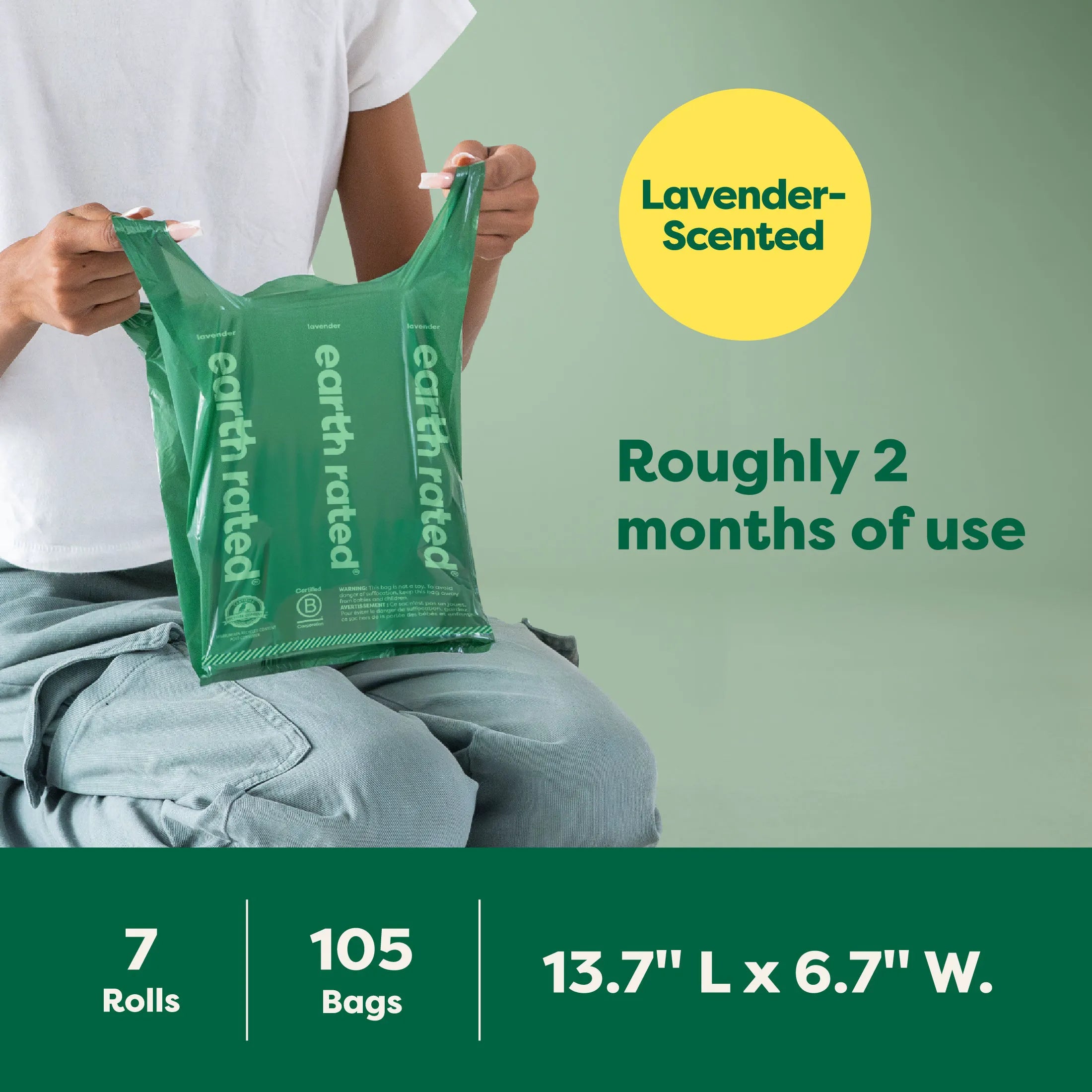 Dog Poop Bags with Handles on a Roll