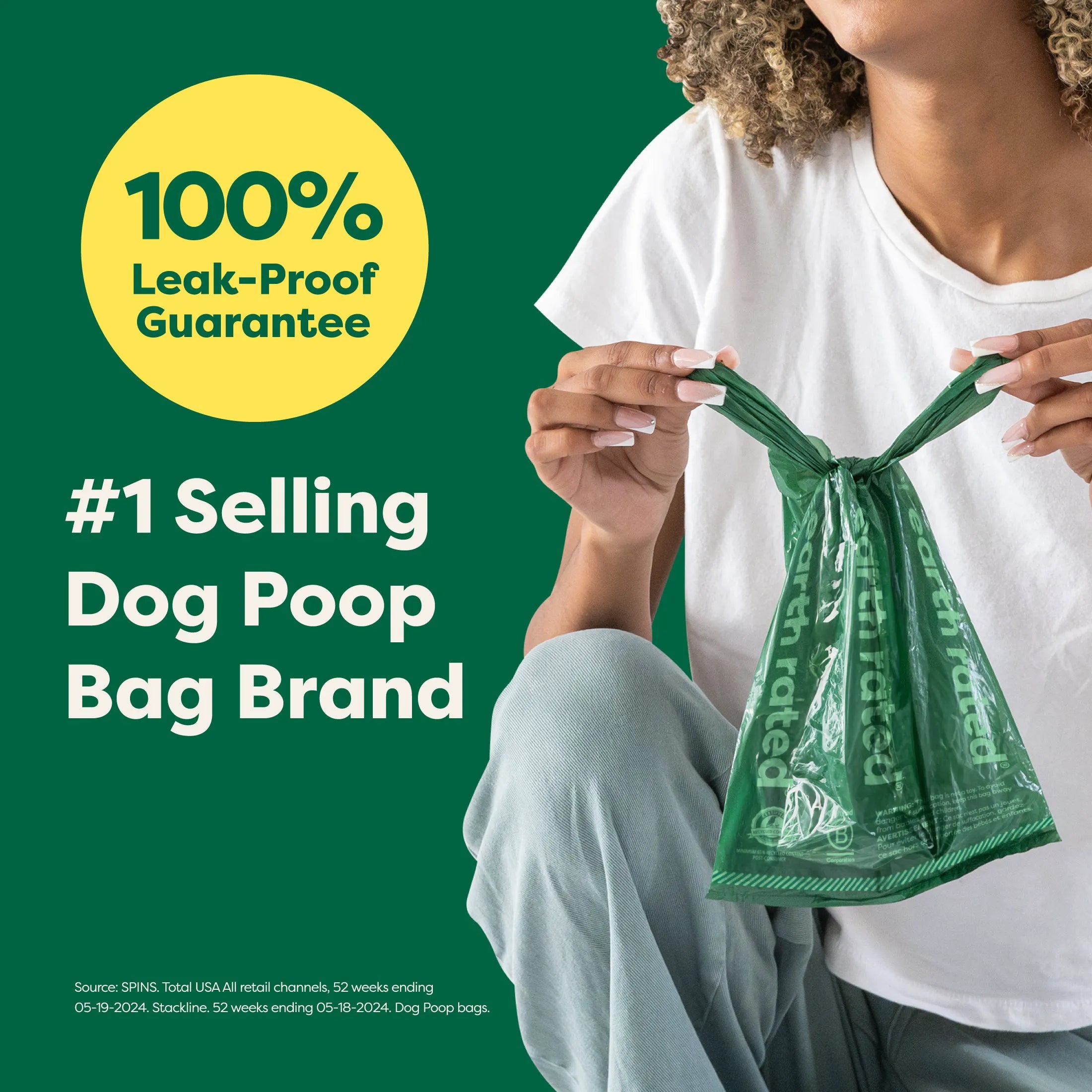 Dog Poop Bags with Handles on a Roll