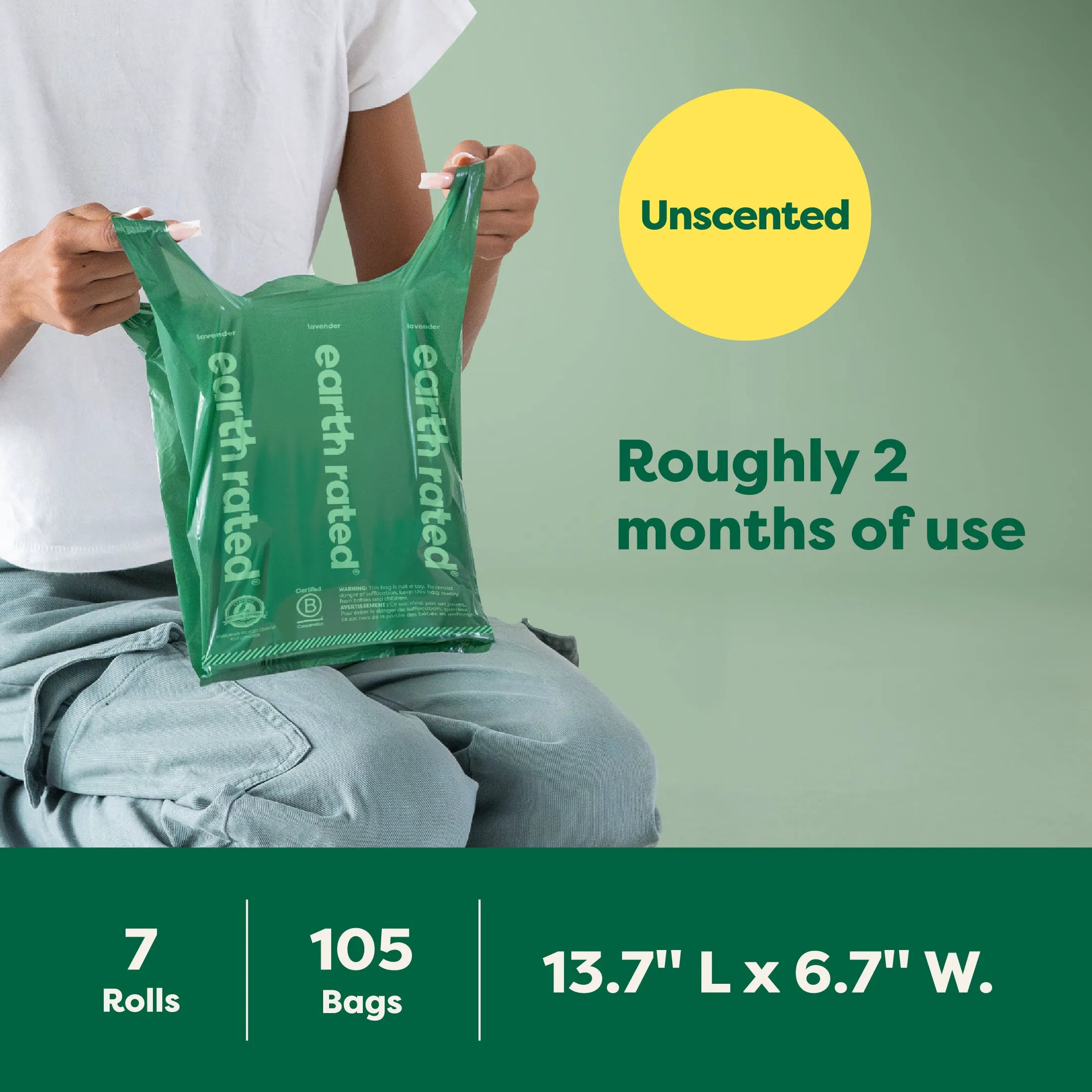 Dog Poop Bags with Handles on a Roll