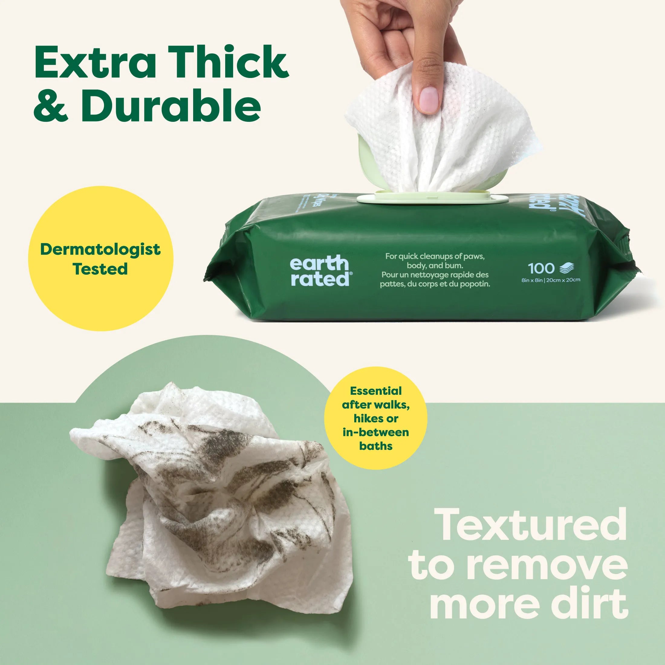 Dog Grooming Wipes - Hypoallergenic Wipes for Paws, Body & Bum | Gentle Daily Cleaning