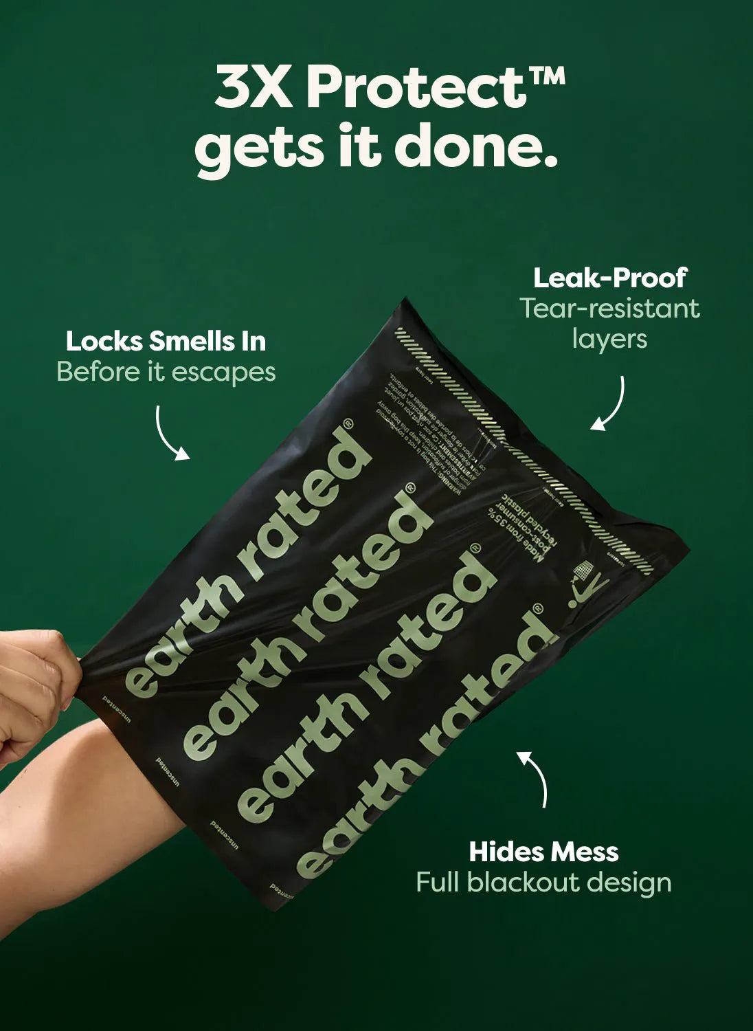Odor-Blocking Dog Poop Bags Refill Rolls with 3X Protect Technology
