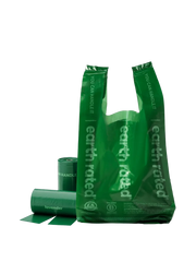 Dog Poop Bags with Handles on a Roll