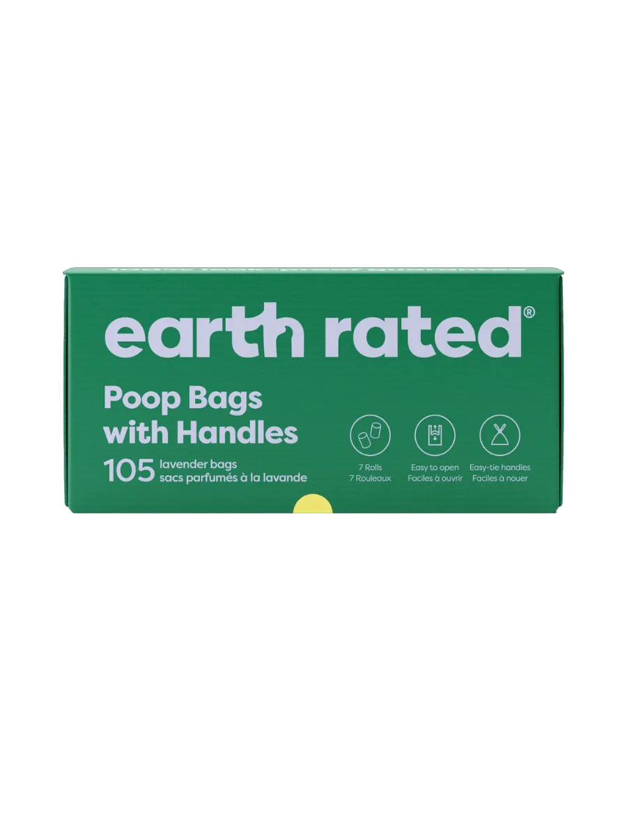 Dog Poop Bags with Handles on a Roll